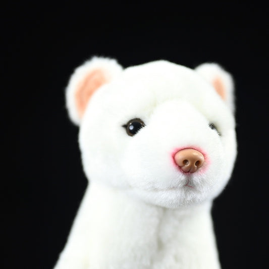 Standing White Ferret Plush Toy Snowplow Ferret Dolls