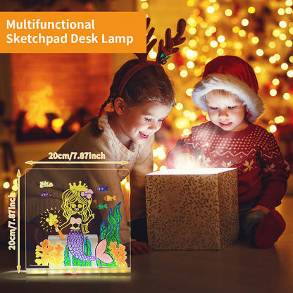 LED Acrylic Drawing Board DIY Erasable Luminous Writing Boards With Stand USB Plug Message Board With NightLight