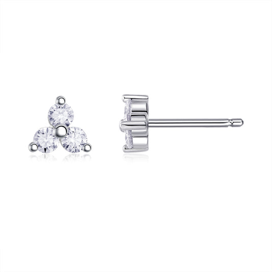 Top-quality Moissanite Luxury And Fashionable Light Luxury Jewelry Silver Stud Earrings S925 Silver Plated Platinum