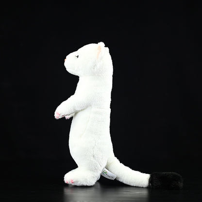 Standing White Ferret Plush Toy Snowplow Ferret Dolls