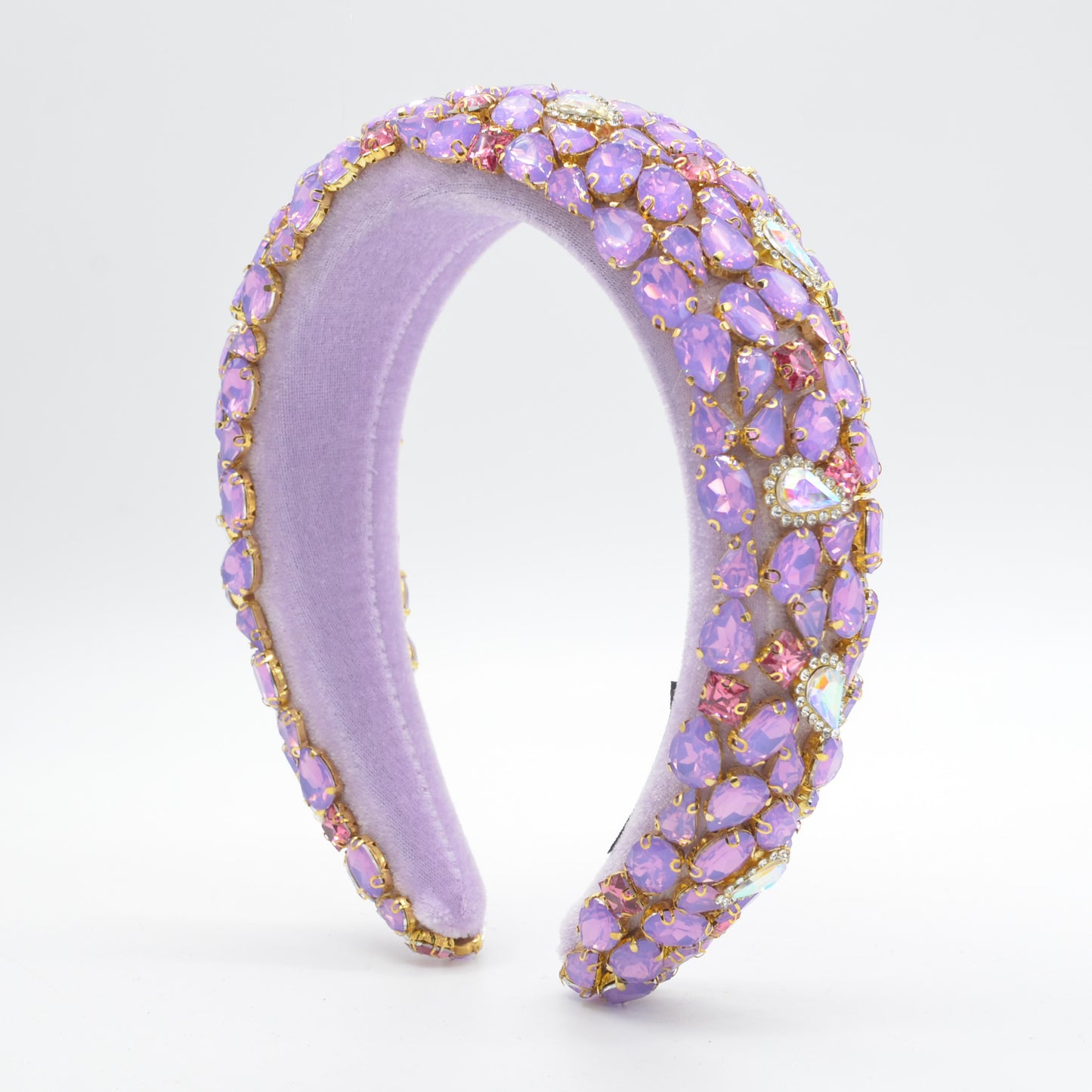 Rhinestone Gem Sponge Wide-brimmed Handmade Headband