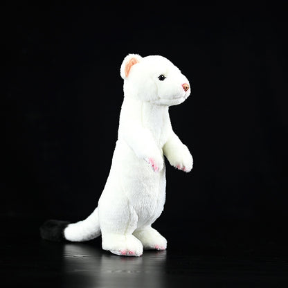 Standing White Ferret Plush Toy Snowplow Ferret Dolls
