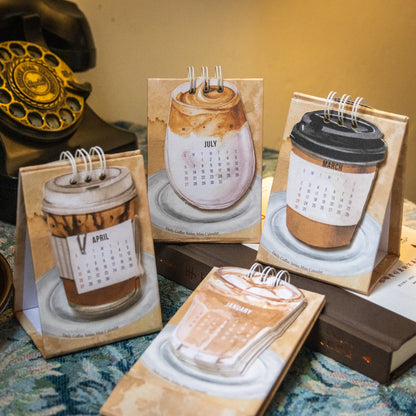 Coffee Coffee Mini Small Desk Calendar Per Day