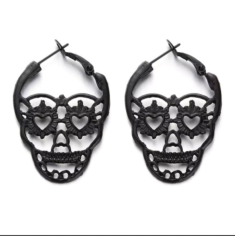 Fashion Retro Skull Hollow Earrings Exaggerated Personality