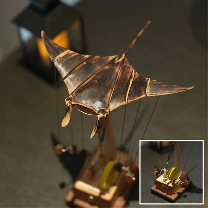 Electric Bionic Manta Ray Ornaments Animal Figurines Handmade Manta Ray Swimming Motion Figures Realistic Sculptures For Porch Indoor Shelf Office Holiday Birthday
