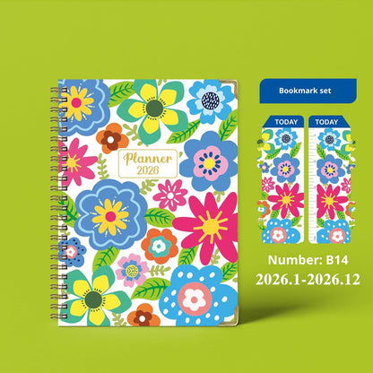 2026 English Notepad A5 Coil Diary Notebook