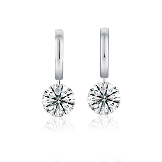 Top-quality Moissanite Luxury And Fashionable Light Luxury Jewelry Silver Stud Earrings S925 Silver Plated Platinum