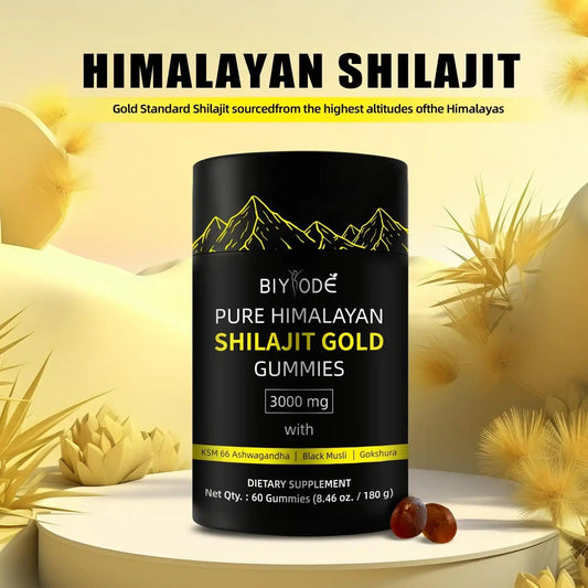 Pure Himalayan Shilajit Gummies  With Ashwagandha, Gokshura & Other Herbs No Added Sugar 60 Chewables Edible Supplement