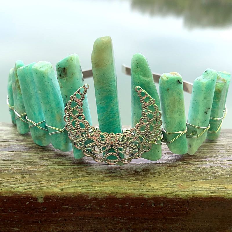 Natural Crystal Rainbow Crown Hair Band