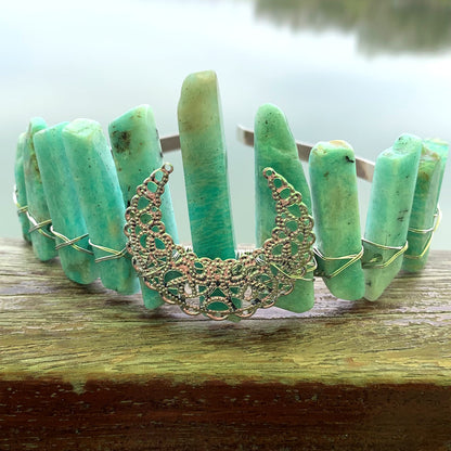 Natural Crystal Rainbow Crown Hair Band
